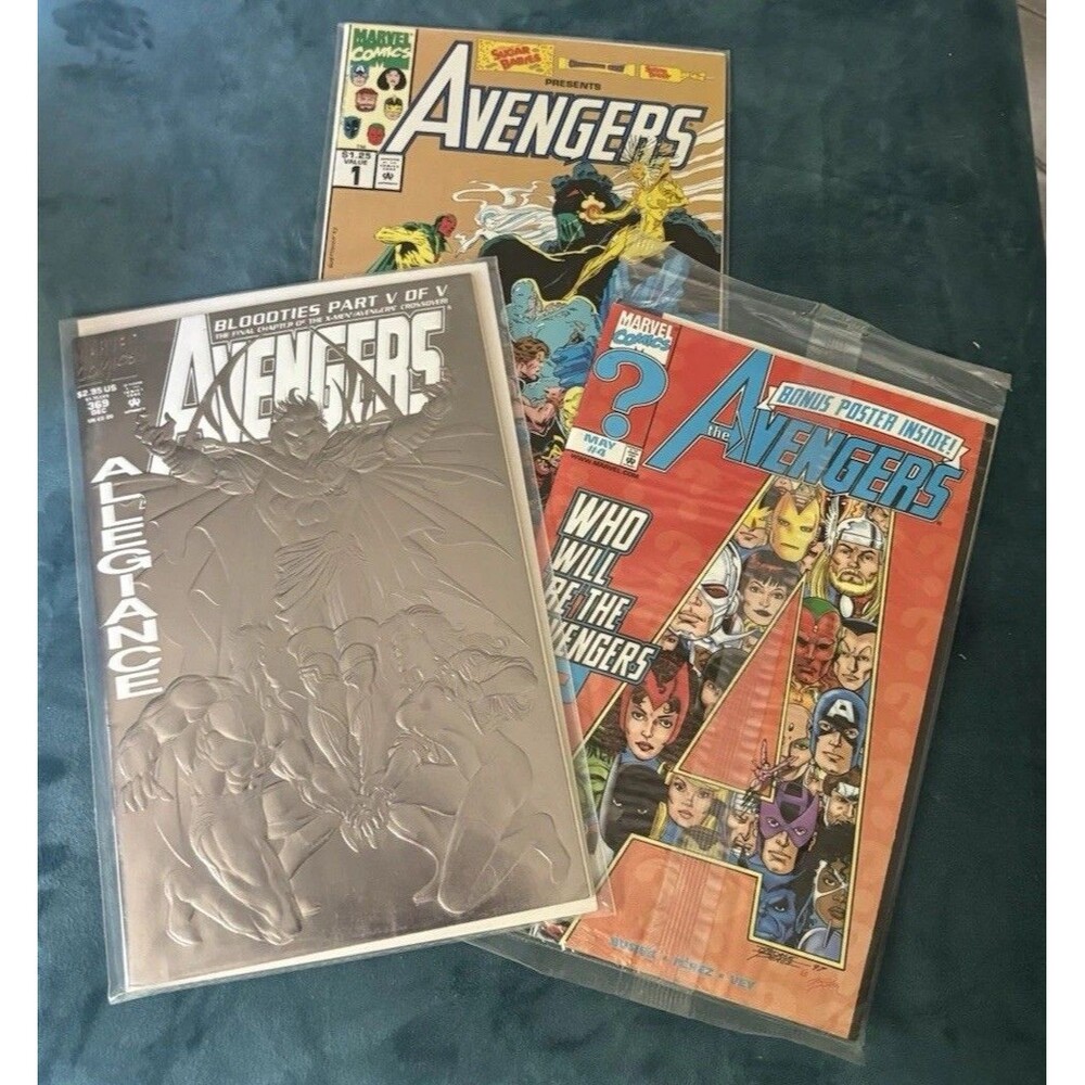 Marvel Avengers Comic Book Lot Copper Age Bonus Poster Classic Issues